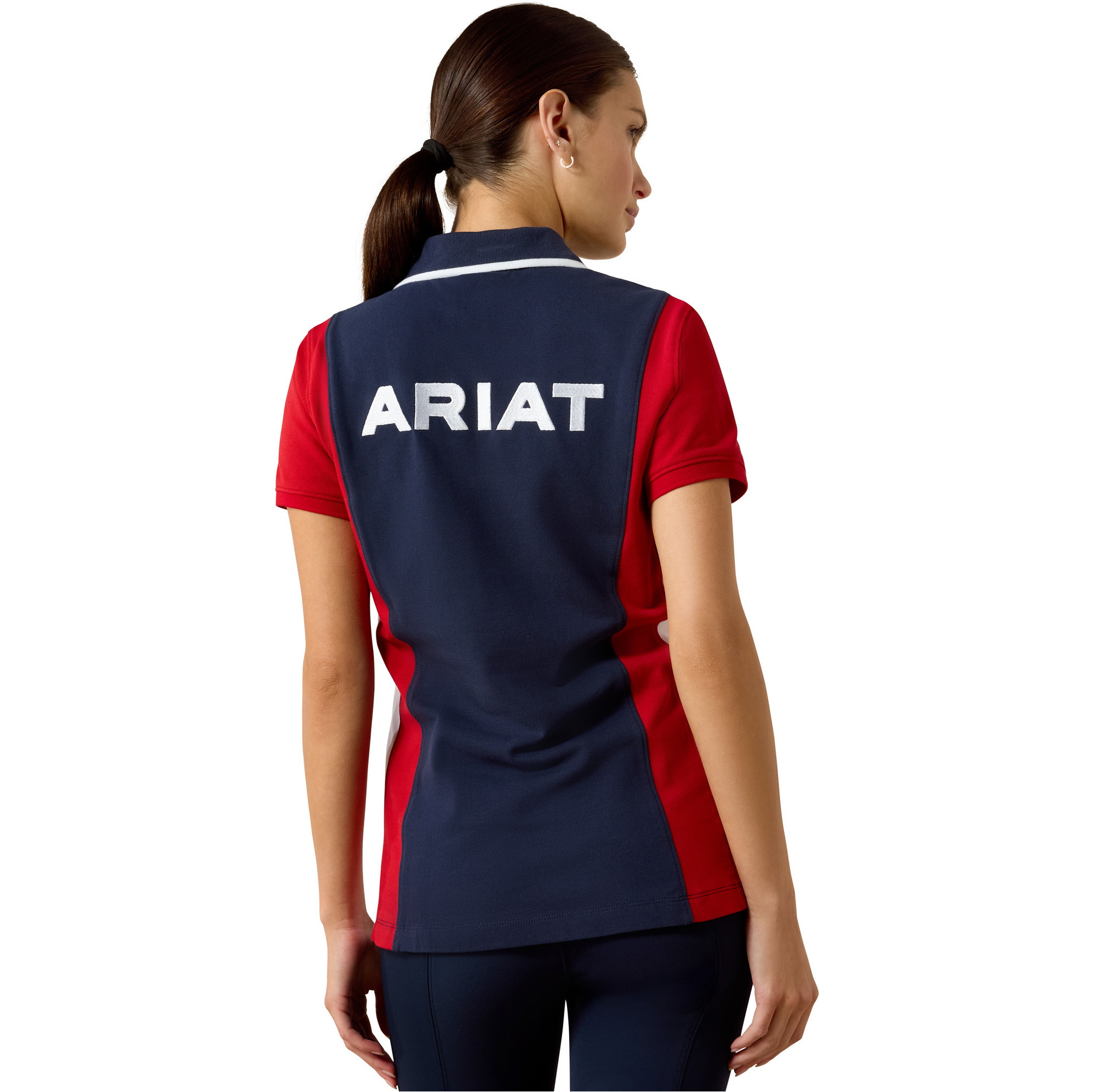 2026 Ariat Femmes Taryn Polo Shirt 10071769 - Navyt & Red